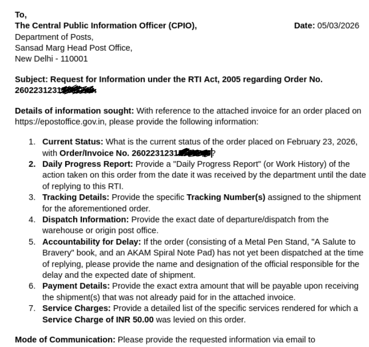 RTI Letter on GDoc